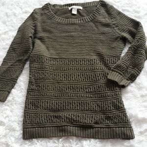 Banana Republic Olive Linen/Cotton Blend Sweater